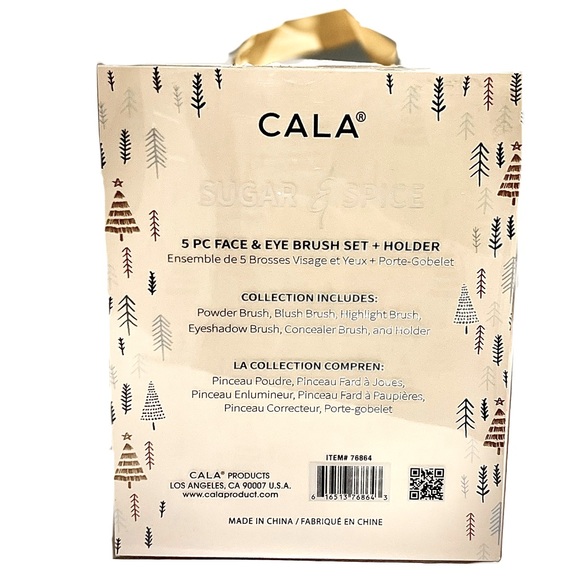 Cala Sugar & Spice 5 Piece Face & Eye Brush Set + Holder - Picture 6 of 6